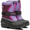 Sorel Kids' Flurry Waterproof Snow Boot In Purple Dahlia/paisley Purple