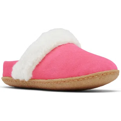 Sorel Kids' Nakiska Ii Faux Fur Slide Slipper In Pink