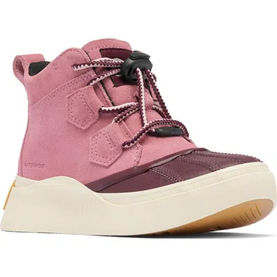 Sorel Kids' Out 'n About Classic Waterproof Boot In Dazed Mauve/honey White