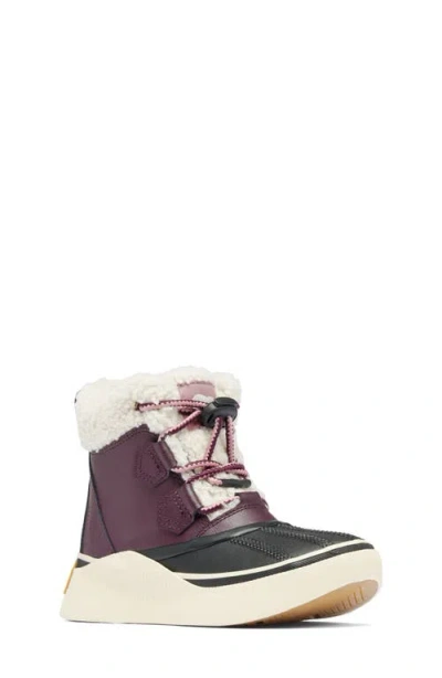 Sorel Kids' Out N About Iv Chillz Waterproof Duck Boot In Epic Plum/black