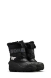Sorel Kids' Snow Commander Insulated Waterproof Boot In Black/charcoal