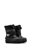 Sorel Kids' Snow Commander Insulated Waterproof Boot In Black/charcoal
