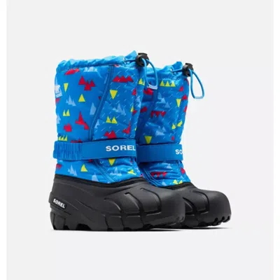 Sorel Kids  1888101-431 Boots Hyper Blue Black Flurry Print Snow Boot Tf2241
