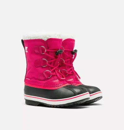 Sorel Kids  Yoot Pac 1855211 Bright Rose Sherpa Cuff Waterproof Snow Boot Rhs5826 In Pink