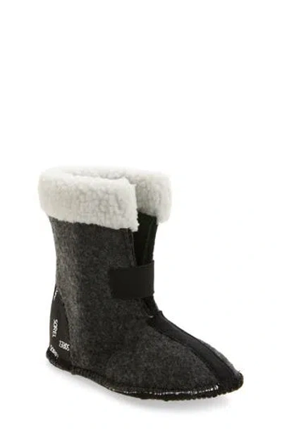 Sorel Kids' Thermoplus Faux Fur Trim Boot Liner In Black