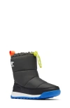 Sorel Kids' Whitney Ii Plus Puffy Waterproof Snow Boot In Jet/black