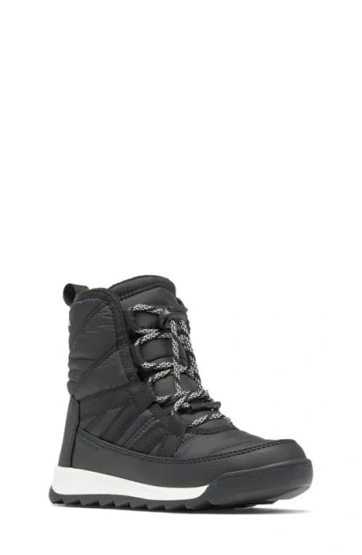 Sorel Kids' Whitney Ii Plus Waterproof Snow Boot In Black/sea Salt