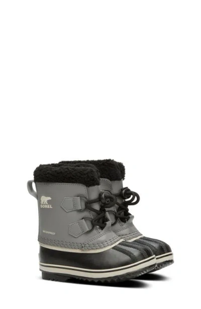 Sorel Kids' Yoot Pac Waterproof Snow Boot In Quarry/black