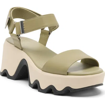 Sorel Kinetic™ Aura Ankle Strap Platform Sandal In Green