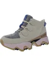 Sorel Kinetic Impact Caribou Womens Suede Outdoor Hiking Boots In Bleached Ceramic/midnight