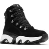 Sorel Kinetic Impact Conquest Waterproof Sneaker Bootie In Black/sea Salt
