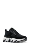 Sorel Kinetic Impact Ii Wonder Lace Womens Suede Chunky Casual And Fashion Sneakers In Black/sea Salt