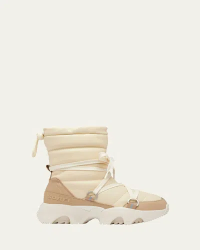 Sorel Kinetic Impact Puffy Lace-up Snow Boots In Neutral