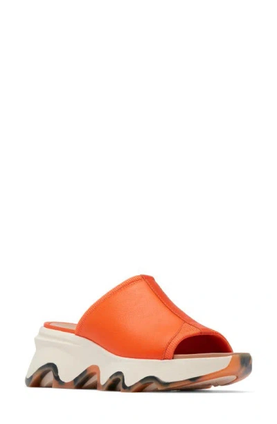 Sorel Kinetic Impact Slide Sandal In Optimized Orange,honey White
