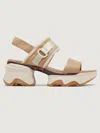 Sorel Kinetic Impact Slingback Heel Sandal In Honest Beige,honey White