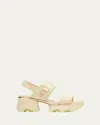 Sorel Kinetic Impact Slingback Sandals In Honey White Luminous Lime