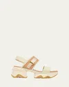 Sorel Kinetic Impact Slingback Sandals In Honey White Sea Salt