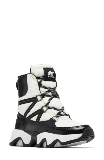 Sorel Kinetic Impact Sport Waterproof Boot In Sea Salt/black