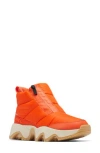 Sorel Kinetic Impact Waterproof Zip Bootie In Optimized Orange/bleached