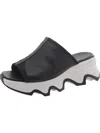 Sorel Kinetic Impact Womens Leather Slip On Slide Sandals In Black
