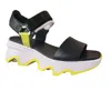 Sorel Kinetic Impact Y-strap Sandal In Black/radiation In Grey
