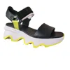 Sorel Kinetic Impact Y-strap Sandal In Black/radiation In Grey