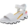 Sorel Kinetic Womens Leather Strappy Sport Sandals In Optimized Orange/honey White