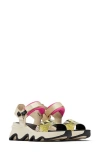Sorel Kinetic™ Y-strap Sandal In Bleached Ceramic/ Fuchsia Fizz