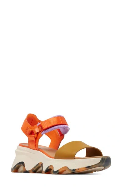 Sorel Kinetic™ Y-strap Sandal In Optimized Orange/ Honey White