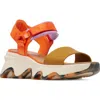 Sorel Kinetic Womens Leather Strappy Sport Sandals In Optimized Orange/honey White