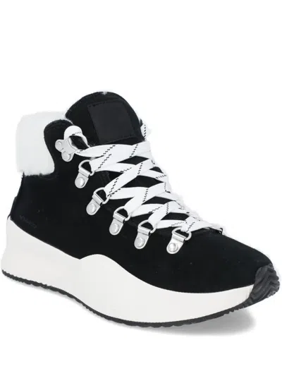 Sorel Lace-up Shearling-lined Ankle Boots In Black
