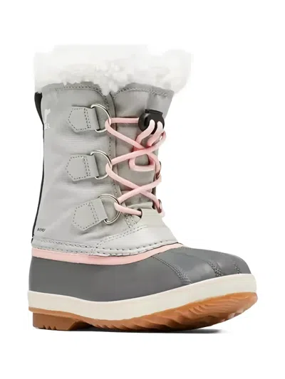 Sorel Kids' Lace-up Toggle Snow Boots In Gray