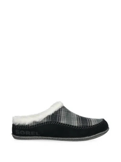 Sorel Lanner Ridge Check-pattern Fleece-lined Slippers In Multi