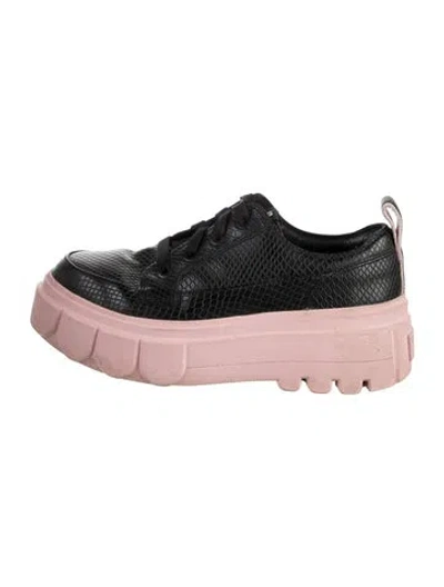 Pre-owned Sorel Leather Animal Print Sneakers In Pink
