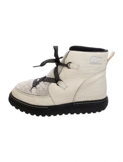 Pre-owned Sorel Leather Animal Print Snow Boots In Neutrals