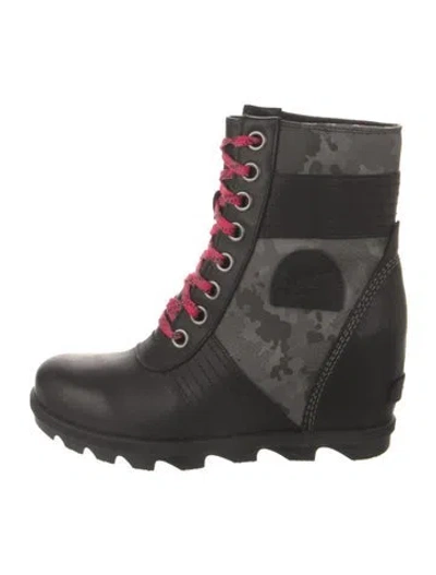 Pre-owned Sorel Leather Camouflage Print Lace-up Boots In Multi