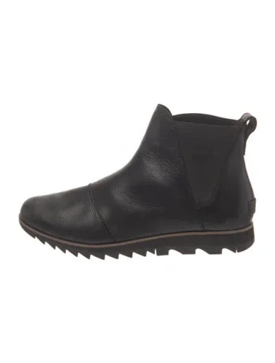 Pre-owned Sorel Leather Chelsea Boots In Black
