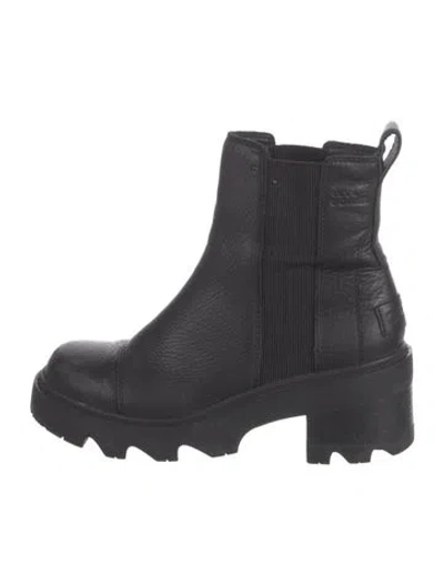Pre-owned Sorel Leather Chelsea Boots In Black