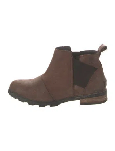 Pre-owned Sorel Leather Chelsea Boots In Brown