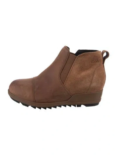 Pre-owned Sorel Leather Chelsea Boots In Brown