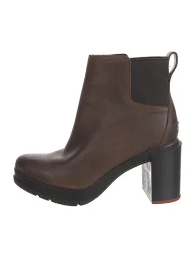 Pre-owned Sorel Leather Chelsea Boots In Brown