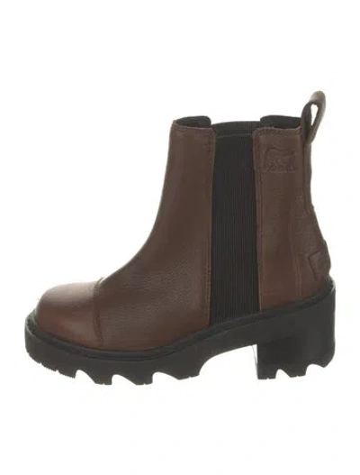 Pre-owned Sorel Leather Chelsea Boots In Brown