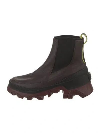 Pre-owned Sorel Leather Chelsea Boots In Burgundy