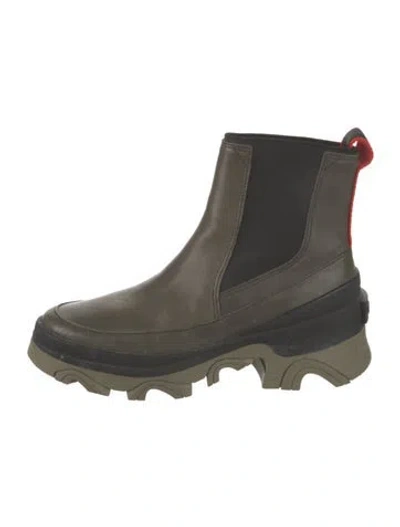 Pre-owned Sorel Leather Chelsea Boots In Green
