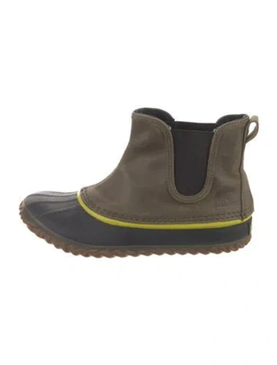 Pre-owned Sorel Leather Chelsea Boots In Green