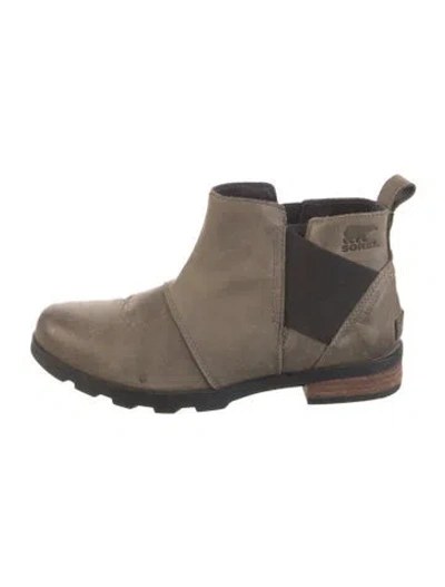 Pre-owned Sorel Leather Chelsea Boots In Green
