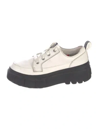 Pre-owned Sorel Leather Chunky Sneakers In Black/white