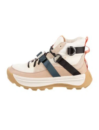 Pre-owned Sorel Leather Chunky Sneakers In White