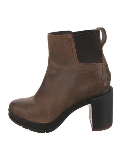 Pre-owned Sorel Leather Colorblock Pattern Chelsea Boots In Multi