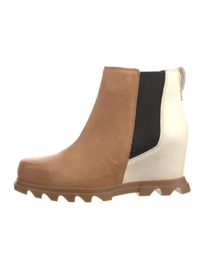 Pre-owned Sorel Leather Colorblock Pattern Chelsea Boots In Neutral